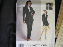 1114 VOGUE POMODORO LINED LONGER JACKET, FLARE SKIRT, TAPER PANTS PATTERN 6-10 UNCUT